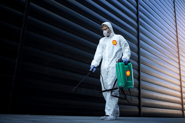 Person White Chemical Protection Suit Doing Disinfection Public Areas Stop Spreading Highly Contagio.png