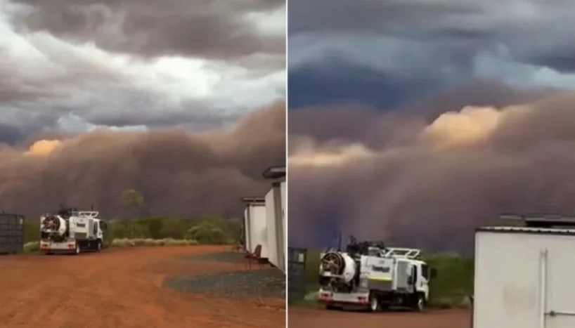 مشهد مذهل.. عاصفة ترابية جدارية تبتلع سماء صحراء تانامي الأسترالية
