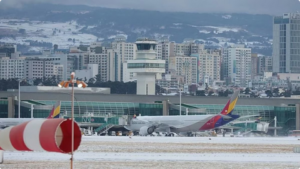 ثلوج كثيفة تشل حركة مطار جيجو في كوريا وتربك 11 ألف مسافر