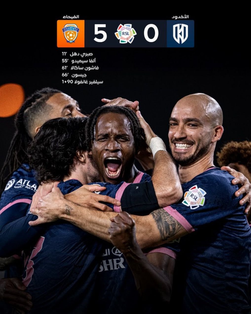 الفيحاء يكتسح الأخدود بخماسية نظيفة في دوري روشن