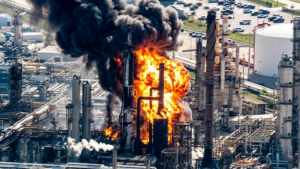 انفجار ضخم يهز مصفاة نفط في تكساس ويثير مخاوف بيئية في بورت آرثر