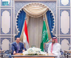 ولي العهد والرئيس المصري يبحثان تطورات الأوضاع الإقليمية