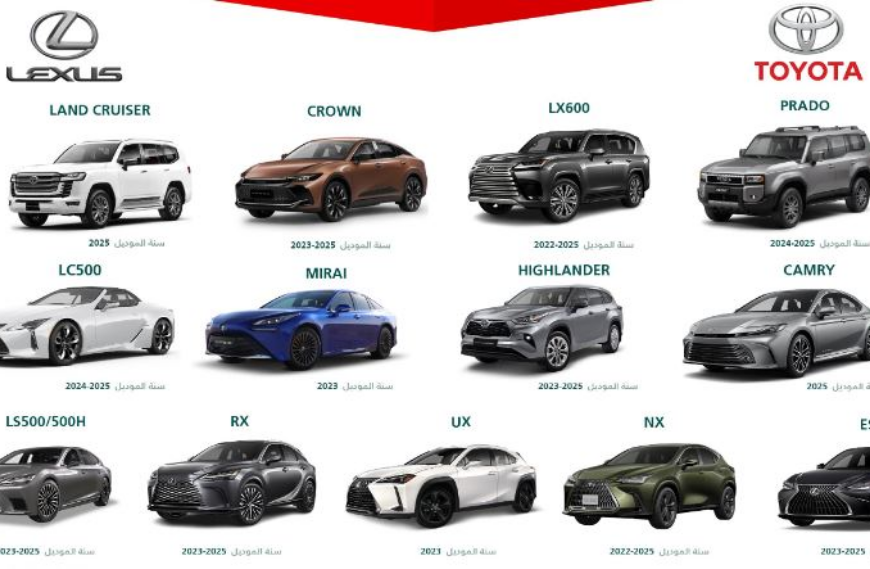 استدعاء 33 ألف سيارة «تويوتا» و«لكزس» لخلل في كاميرا الرؤية الخلفية