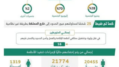 ضبط 7760 مخالفًا لأنظمة الإقامة والعمل وأمن الحدود في المملكة