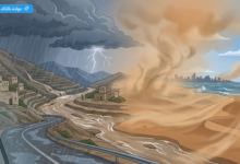 أمطار غزيرة وجريان سيول على مرتفعات جازان وعسير والباحة ومكة مع رياح مثيرة للغبار
