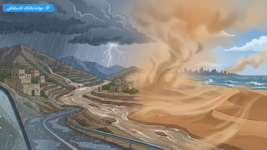 أمطار غزيرة وجريان سيول على مرتفعات جازان وعسير والباحة ومكة مع رياح مثيرة للغبار