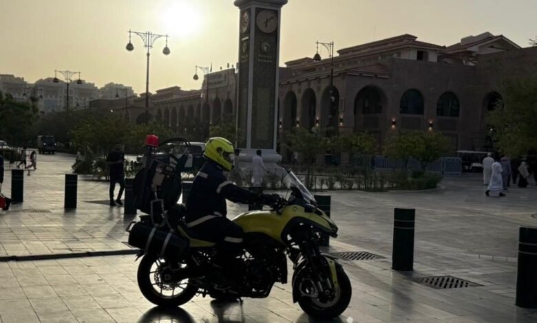 استمرار الجهود الميدانية لقوات الدفاع المدني بالحج بالمنطقة المركزية والمسجد النبوي بالمدينة المنورة