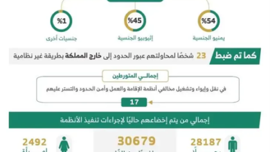 وزارة الداخلية تضبط أكثر من 14 ألف مخالف لأنظمة الإقامة والعمل وأمن الحدود خلال أسبوع
